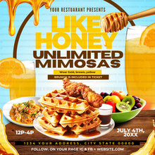 Load image into Gallery viewer, Like Honey Brunch Flyer Template
