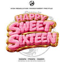 Load image into Gallery viewer, Sweet Sixteen v2 TITLE LOGO PNG
