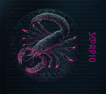Load image into Gallery viewer, Pink Scorpio Zodiac PNG | Sublimation | Tumbler Wrap Design | Digital Download
