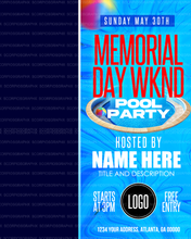 Load image into Gallery viewer, Pool Party Host Flyer Template
