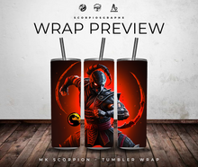 Load image into Gallery viewer, MK Scorpion Tumbler Wrap PNG | Digital Download
