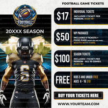 Load image into Gallery viewer, FootBall Team Tickets Flyer Template
