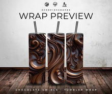Load image into Gallery viewer, Chocolate Swirls Tumbler Wrap
