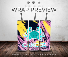 Load image into Gallery viewer, Cancer Zodiac Sign PNG | Sublimation | Tumbler Wrap Design | Digital Download
