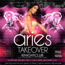 Load image into Gallery viewer, Aries Takeover Flyer
