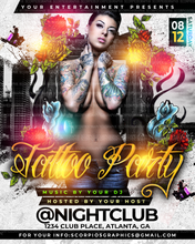 Load image into Gallery viewer, Tattoo Party Flyer Template
