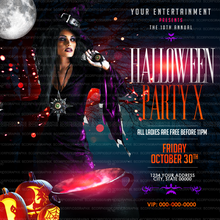 Load image into Gallery viewer, Halloween Witch Party Flyer Template
