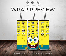 Load image into Gallery viewer, Spongebob PNG | Sublimation | Tumbler Wrap Design | Digital Download
